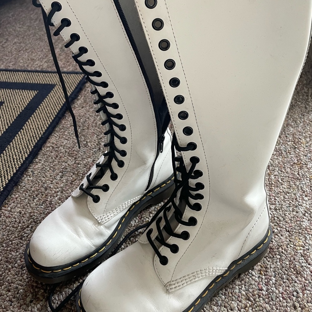 White Knee High Dr. Martens